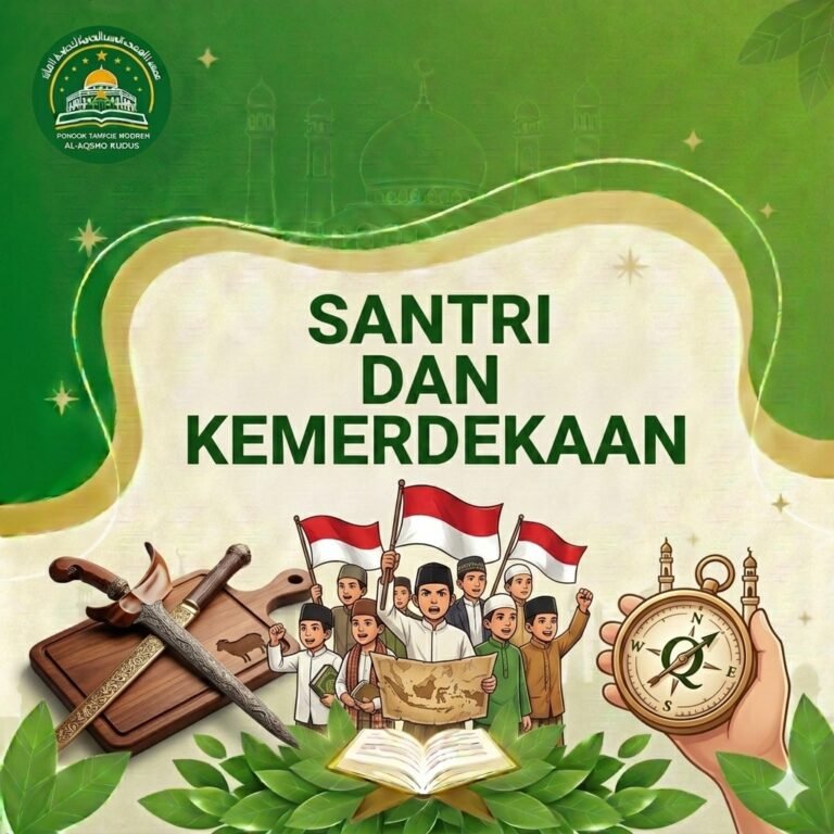 Santri Pondok Tahfidz Modern Al-Aqsho Kudus mengikuti upacara HUT ke-81 Kemerdekaan RI