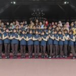 Jauhar Maknun dan Muhammad Rifa'ah Tahtawi, santri Al-Aqsho Kudus, mengikuti pelepasan menuju Jambore Nasional 2026 di Pendopo Kabupaten Kudus.