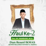 Poster Haul ke-2 Drs. KH. Manshur, M.S.I. dan Reuni IKMAS Al-Aqsho